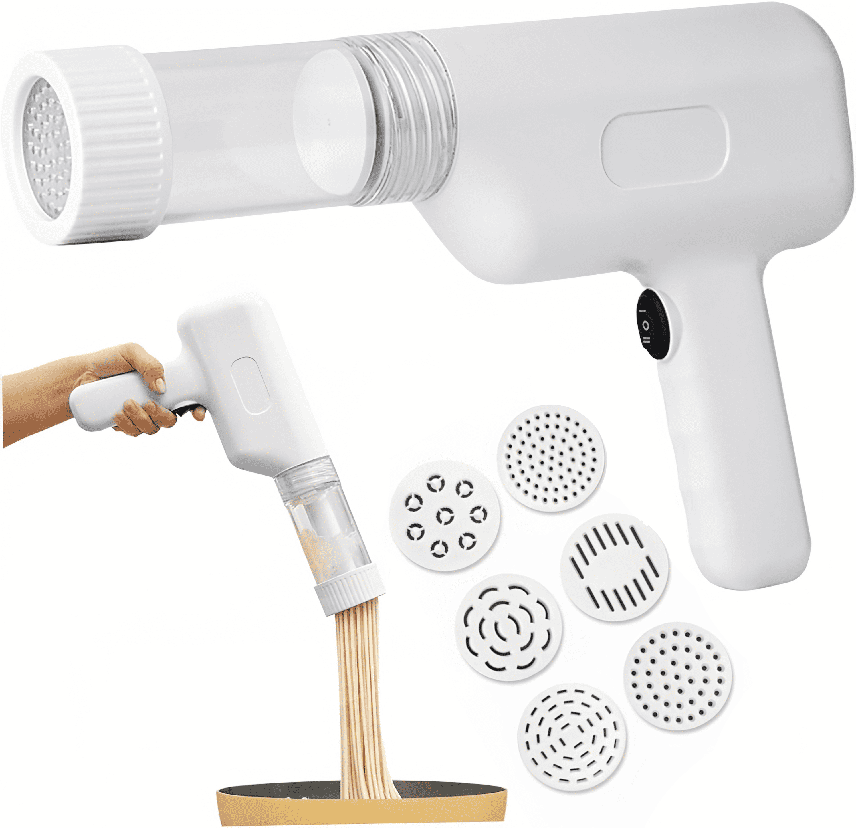 Uspring Handheld Electric Pasta Maker, 5-in-1 Togo