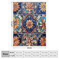 thumbnail image 4 of Creowell Throw Blanket for Couch Mexican Tiles Print Blanket Super Soft Cozy Retro Floral Blue and Orange Blanket  for Couch Sofa Bed Christmas Halloween Fathers Mothers Valentines Day Gift, 4 of 6