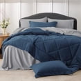 thumbnail image 2 of Bedsure Navy Bedding Set Queen - 7 Pieces Reversible Bed Sets in a Bag with, 2 of 6