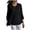 Black, variant on Women's T-Shirts - Blouse For Women Summer Lace Patchwork Bow V Neck Embroidery 3/4 Sleeve Solid Tops - Casual Tee, White, XL