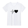 thumbnail image 4 of T-Shirt à Manches Courtes pour Femmes Seductiva Soldes de Liquidation Hauts d'Été pour Femmes Mignon Cœur Graphique Col Rond Manches Courtes Coupe Régulière T-Shirt Décontracté T-Shirts T-Shirt Hauts, 4 of 5