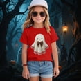 thumbnail image 2 of xaweyi Kids Halloween Cute Ghost T Shirt Short Sleeve Crew Neck Girls Graphic Holiday Top,Sizes 7-8 Years, 2 of 5