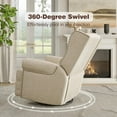 thumbnail image 4 of SUNVIVI Swivel Nursery Glider Recliner, Comfy Upholstered Glider Chair with Lumbar Pillow and Footrest, 4 of 8