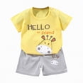 thumbnail image 4 of TOWED22 Toddler Baby Girl Summer Clothes Toddler Girls Summer Outfits Short Sleeve T-Shirts Shorts Clothing Set 6M-3Y(Yellow,3-6 M), 4 of 4