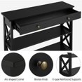 thumbnail image 3 of Beran7 Console Table with Drawer,  Narrow Sofa Table with Storage Shelves, 3-Tier Wood Entryway Table for Hallway/Living Room/Foyer, Black, 3 of 8