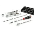 thumbnail image 7 of TEKTON 1/4 Inch Drive Shallow and Deep 6-Point Socket and Ratchet Set with Rails and Tray, 29-Piece (5/32 - 9/16 in.) | SKT03101, 7 of 7