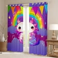 thumbnail image 2 of jejeloiu Kawaii Axolotl Black Out Curtains,Cartoon Animal Curtains Pack of 2 (42x63 Each),Cute Rainbow Print Bedroom Curtains For Girls Teens,Breathable Home Decor, 2 of 6
