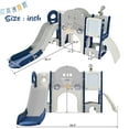 thumbnail image 6 of 9 in 1 Toddler Slide for Indoor Playground, Freestanding Kids Climber Slide Playset with Basketball Hoop, Telescope, Crawl-through Tunnel, Drawing Whiteboard, Golf Hole and Ring Toss Game, 6 of 6