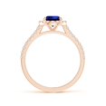 thumbnail image 2 of ANGARA Lab Grown 1.55 Ct Sapphire Halo Ring with Lab Diamond Accents for Women in 14K Rose Gold (Size-8x6mm) | September Birthstone, Anniversary, Jewelry Gift for Women | Lab-Grown Blue Sapphire Ring, 2 of 8