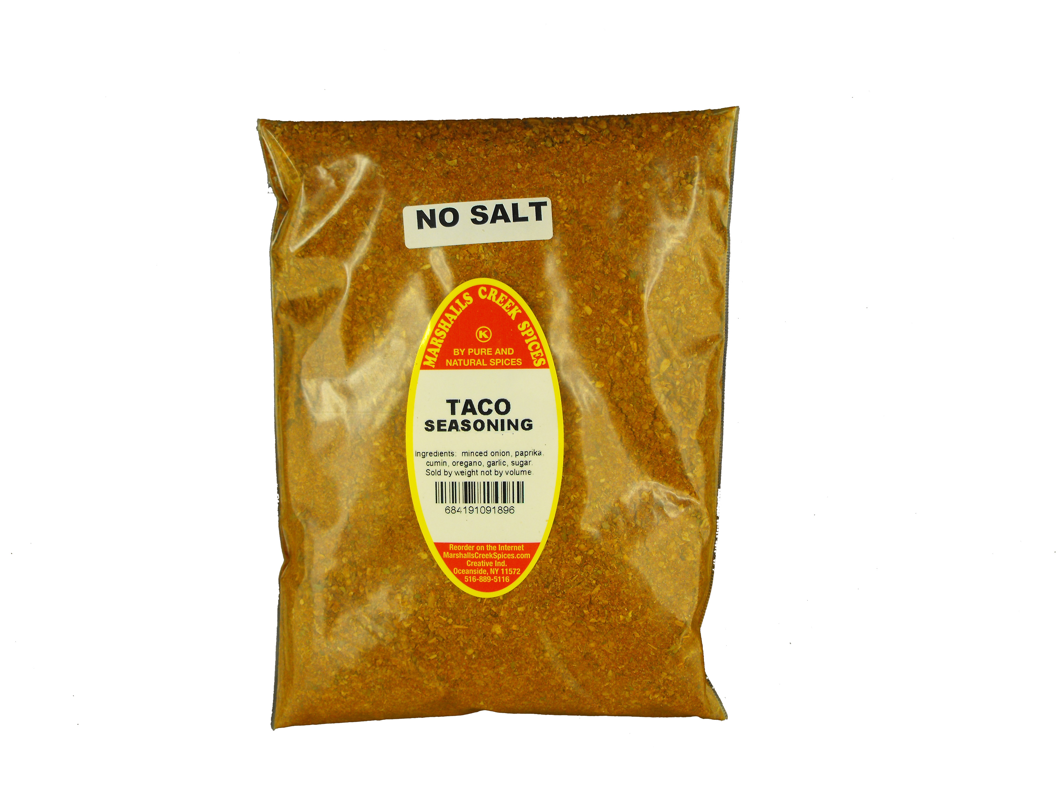 TACO SEASONING NO SALT 11 oz. 3 pack Marshalls Creek Spices, 11 oz jar.You  get 3 jars - Ralphs