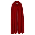 thumbnail image 4 of siminsem UniVelvet Hooded Cloak Full Length Halloween Cape Medieval Witch Robe Cosplay Masquerade Party Dress Up Vampire Gothic Renaissance Adult Cloak 1 Pack, Wine,L, 4 of 6