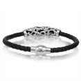 thumbnail image 2 of Oxford Ivy  Braided Black Leather Mens Bracelet 5 mm 8 1/2 inches with Magnetic Stainless Steel Clasp, 2 of 3
