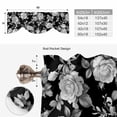 thumbnail image 6 of Black Rose Tie Up Valance Curtains for Windows, Kitchen Curtains Window Treatments, Vintage Pastoral Botanical Floral Leaves Vines Short Window Shades Valances for Bedroom Bathroom Cafe 54"x18", 6 of 8