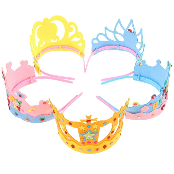 KAKOWELY 5 piezas de sombreros de fiesta de cumpleaños para niños, coronas de cumpleaños, juguetes para niños y niñas