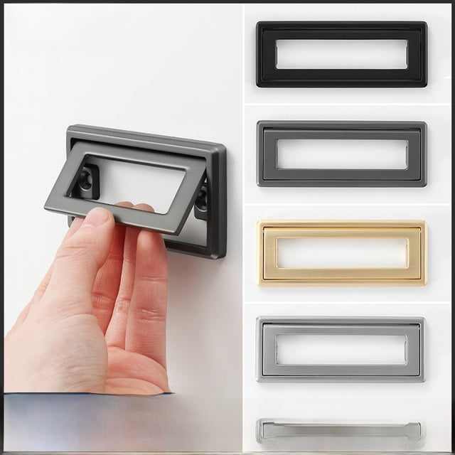 Mesita de noche moderna con cajón sencillo, sin perforaciones, con tirador plano y botones oscuros, tatami, tirador abierto invisible