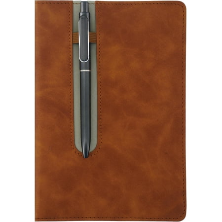 Leather Notebook with Pen and Pen Holder Loop 240 Pages 80GSM Paper College Ruled Lay Flat Suitable Journal for Work Study Diary and Business Hardcover Note Book for Both Man and Woman