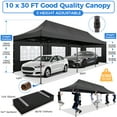 thumbnail image 5 of HOTEEL Heavy Duty 10x30 Commercial Tent,Pop up Canopy for Parties,Wedding,Waterproof Gazebos with 8 Sidewalls,Black, 5 of 11