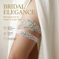 thumbnail image 5 of Miallo Luxury Rhinestone and Pearl Wedding Garter Set for Bride, 2-Pack White Lace Bridal Garters with Sparkling Crystals, Wedding Shower Gift for Her, 5 of 7