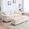 thumbnail image 6 of 84.6" Modern Cloud Sofa with Ottoman, Oversized Corduroy Couch for Living Room, Comfortable Seating, 6 of 6