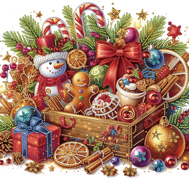 Kit Con Forma Especial Parcial DIY 5D Regalos Navidad 40x40cm