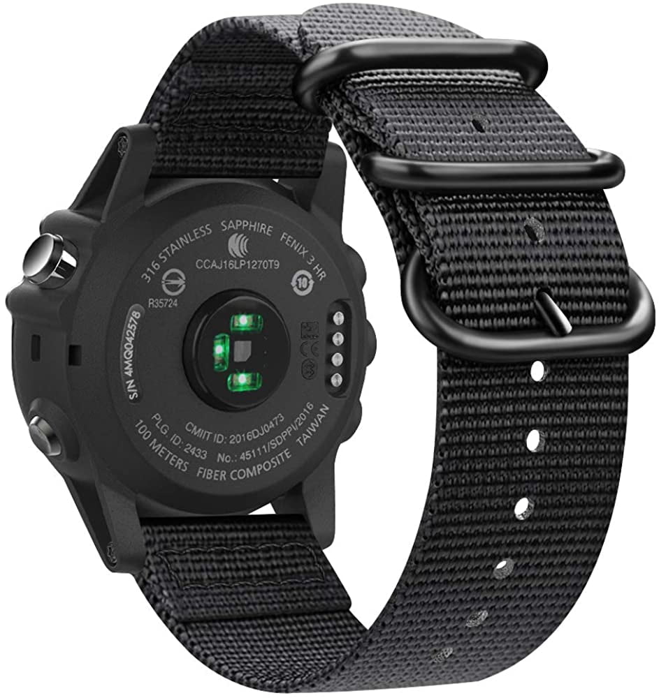 Band Compatible With Garmin Fenix 5x Plus Tactix Charlie Watch 26mm Premium Woven Nylon Adjustable Replacement Strap Compatible With Fenix 5x 5x Plus 3 3 Hr Smartwatch Black Walmart Com Walmart Com
