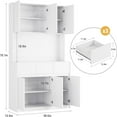 thumbnail image 7 of Ataucjin 71" Kitchen Pantry Cabinet, Kitchen Hutch Storage with Led Lights and Power Outlets, Buffet Cabinet with Microwave Stand, Adjustable Shelves, Handless Design, 7 of 7