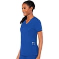 thumbnail image 3 of Med Couture Peaches Women's 8434 V-Neck Top -Royal-Medium, 3 of 5