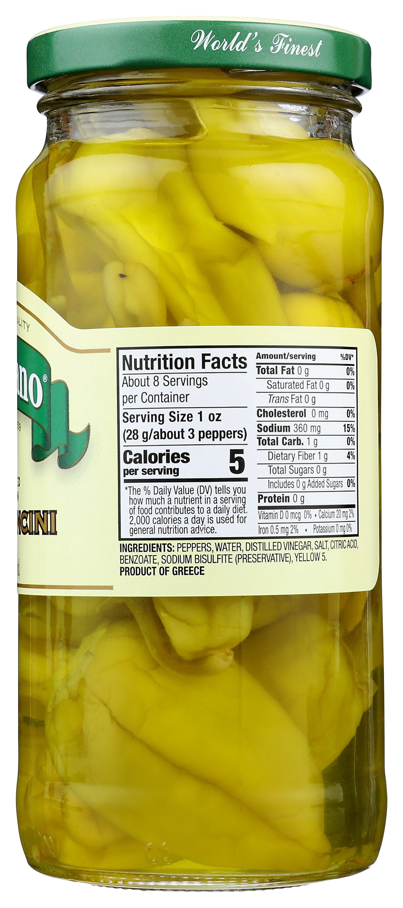 Giuliano - Peperoncini Greek Golden - 16 Oz, Case of 6