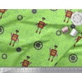 thumbnail image 2 of Soimoi Green Rayon Fabric Cartoon Machine & Gear Parts Hardware Decor Fabric Printed Yard 42 Inch Wide, 2 of 3