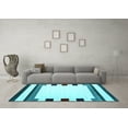 thumbnail image 3 of Ahgly Company Indoor Square Solid Light Blue Modern Area Rugs, 6' Square, 3 of 4