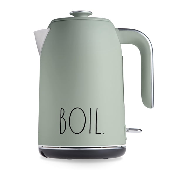 Rae Dunn Electric Hot Water Kettle - Stainless Steel Coffee Maker, Tea Kettle, Swivel Base, With Automatic Shut Off Boil-Dry Protection, Easy Pour Pi