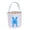 Blue, variant on Easter Bunny Basket Bags for Kids, Canvas Cotton Personalized Egg Basket Hunt Bags Cute Rabbit Print Buckets for Easter Eggs, Candy, Gift