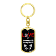thumbnail image 4 of I Love My Domestic Longhair Cat Stainless Steel or 18k Gold Premium Swivel Dog Tag Keychain, 4 of 16