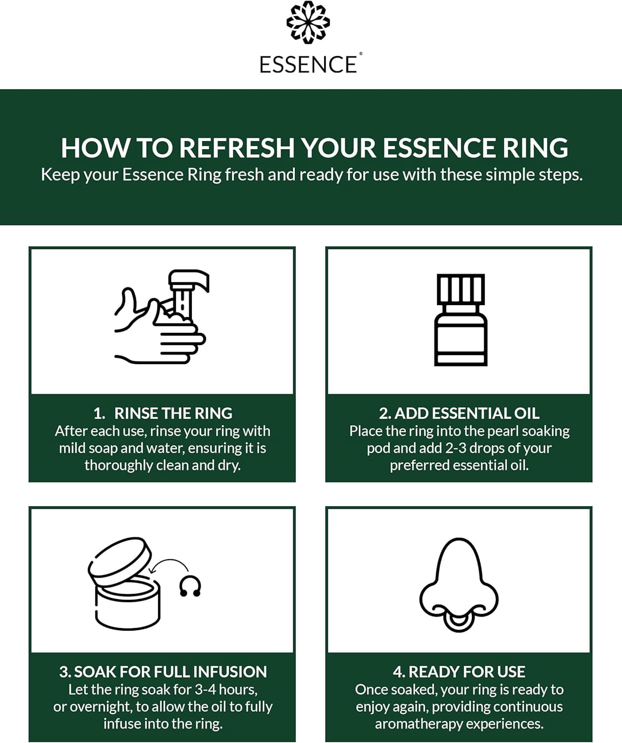 Essence Refresh Kit – Eucalyptus Essential Oil – Black Personal Aromatherapy Pod
