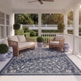 thumbnail image 4 of Safavieh Courtyard Nanda Botanical Indoor/Outdoor Area Rug, Navy/Beige, 9' x 12', 4 of 15
