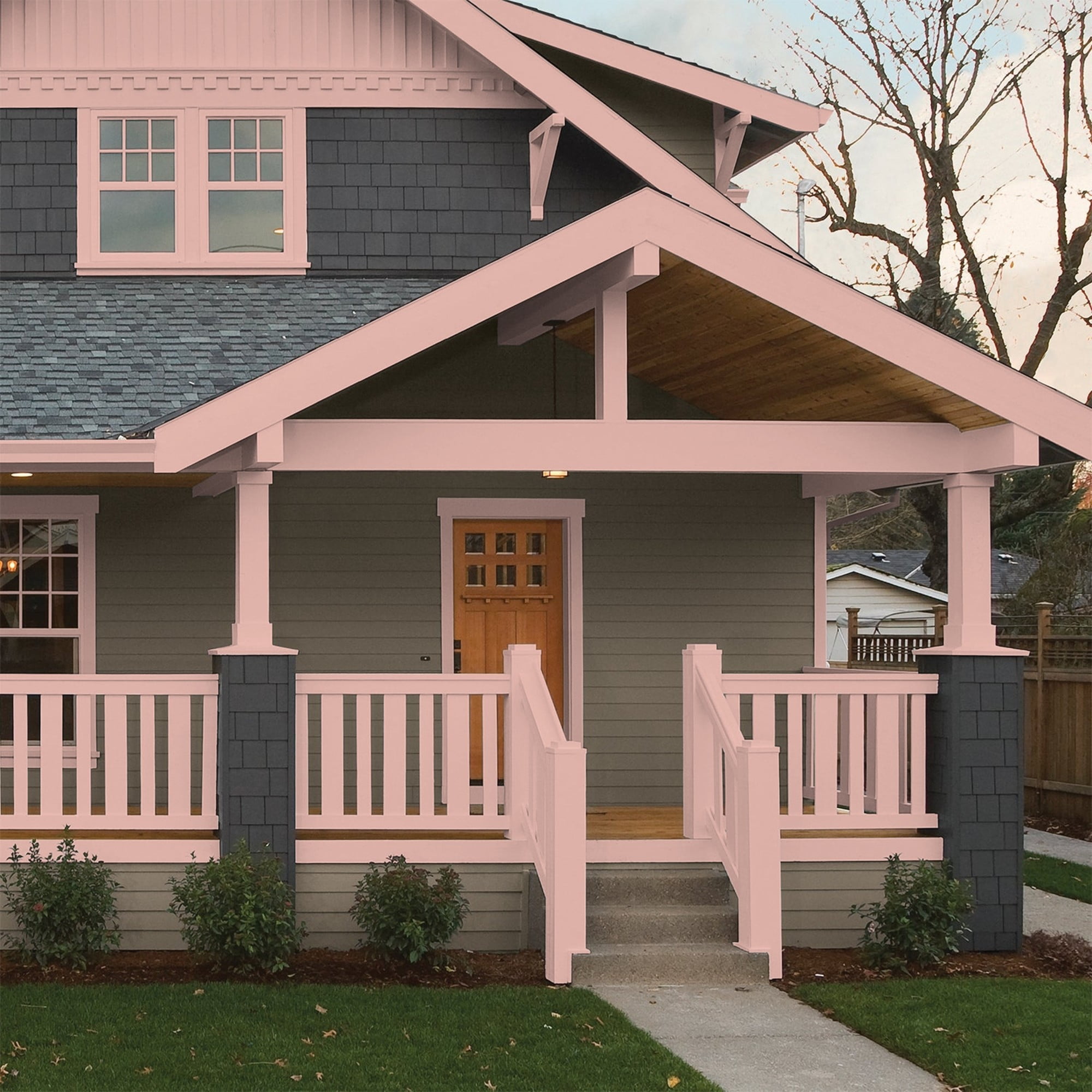 Glidden HEP Mesa Pink / Orange Semi-Gloss Exterior Paint with Primer, 1 Gallon