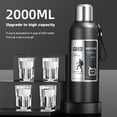thumbnail image 4 of 2L Stainless Steel Vacuum Thermos – Large Capacity Water Bottle for Outdoor Activities, Hiking, Climbing, Keeping Drinks Warm (Black 1500ml,500ml-2L), 4 of 7