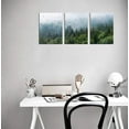 thumbnail image 5 of Green Forest Wall Art Tropical Foggy Forest Mountain Bird Contemporary Canvas Pictures Modern Artwork Framed for Bathroom Bedroom Nursery Living Room Home Office Kitchen Wall Decor 12x16 3 Pieces, 5 of 5