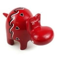 thumbnail image 1 of Hippopotame en Pierre à Savon Rouge Fabriqué à la Main, 1 of 1