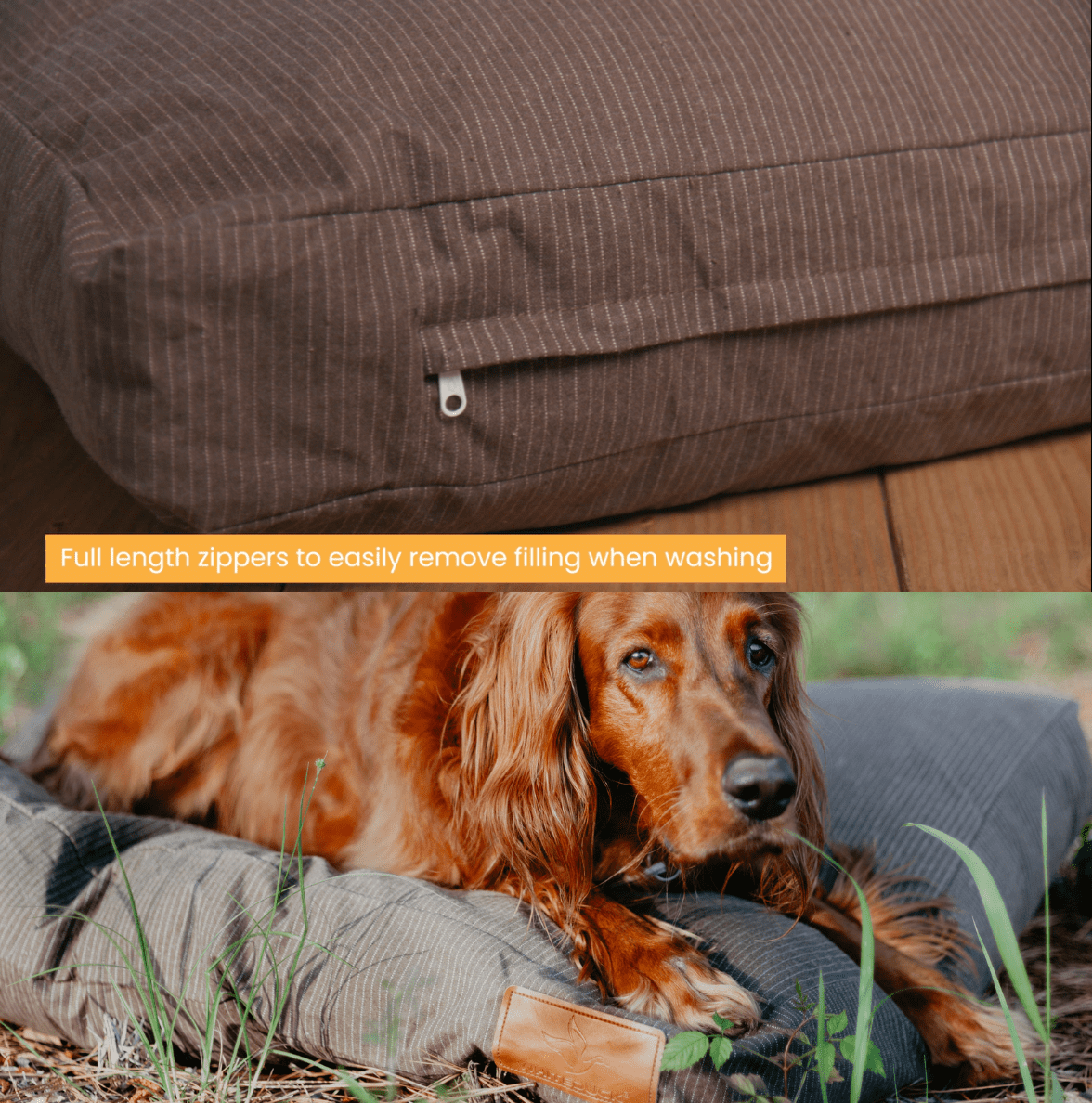 (2 pack) WHITEDUCK Canvas Dog Bed ONLY COVER (Large- Brown Cover)