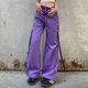 thumbnail image 4 of Pantalones holgados para mujer Estilo Y2k Pantalones cargo morados Cintura alta Traje diario suelto FLhrweasw Para estrenar, 4 of 9
