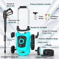 thumbnail image 3 of 4300Psi Electric Pressure Washer, New Power Washer with 35FT+20FT Resistant Extension Pressure Washer Hose, 4 Nozzles, for Home/Car(Blue), 3 of 7