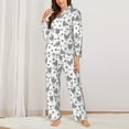thumbnail image 6 of Rateoe Funny Chicken Pattern Womens Pajamas Set Long Sleeve Sleepwear Button Down Nightwear Soft Cotton Pj Lounge Sets, 6 of 9