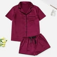 thumbnail image 2 of Sngxgn Women's Cotton Long-Sleeve Shirt and Full-Length Pajama Set( Red,XXL), 2 of 3