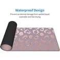 thumbnail image 3 of Pink Rose Gold Leopard Print Gaming Mouse Pad 31.5 x 11.8 Inch Extended Waterproof Cheetah Desk Pad with NonSlip Rubber Base and Stitched Edges, Stylish for Work/Office/Home, 3 of 6