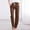 Brown, variant on Womens Pants Spring Solid Color Lace Up Pocket Loose Wide Legged Cropped Casual Pant Holiday Wear