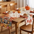 thumbnail image 5 of Fall Table Runner Thanksgiving Pumpkin Gnome Truck Table Runners Berry Autumn Fallen Leaf Linen Cotton Linen Dresser Scarf Kitchen Dining Table Decor for Fall Holiday Party Decor 13x36 Inch, 5 of 9