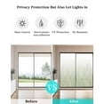 thumbnail image 4 of Window Privacy Film, Sage Green Ombre Lines UV Sun Blocking Window Tint Film Heat Control One Way Blackout Window Film, Simple White Green Gradient Stripes Non Adhesive Static Cling 17.7x39.3 In, 4 of 7
