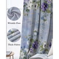 thumbnail image 3 of Purple White Flowers Blackout Curtains for Bedroom Living Room Darkening Curtains 96 Inches Long Spring Farmhouse Botanical Floral Window Curtain 2 Panels Set Window Treatment Grommet Drapes 52"x96", 3 of 9