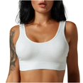 thumbnail image 2 of Womens Sports Bras 2-Pack Sexy Bra Without Steel Ring U-shaped With Breast Pad Everyday Underwear Sport Bras for Women White M, 2 of 8